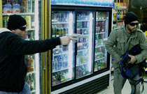 Two guys rob a convenience store.