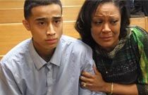 Richard and his mother await his fathers sentencing.