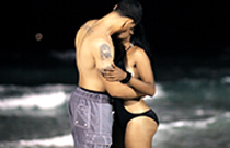 Mikey and his girlfriend at the beach.